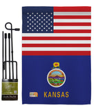 US Kansas - States Americana Vertical Impressions Decorative Flags HG140767 Made In USA