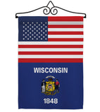 US Wisconsin - States Americana Vertical Impressions Decorative Flags HG140812 Made In USA