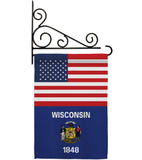 US Wisconsin - States Americana Vertical Impressions Decorative Flags HG140812 Made In USA