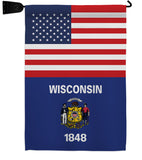 US Wisconsin - States Americana Vertical Impressions Decorative Flags HG140812 Made In USA