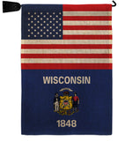 US Wisconsin - States Americana Vertical Impressions Decorative Flags HG140812 Made In USA