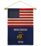 US Wisconsin - States Americana Vertical Impressions Decorative Flags HG140812 Made In USA