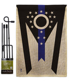 Ohio Think Blue Line - States Americana Vertical Impressions Decorative Flags HG140887 Made In USA