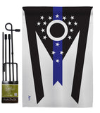 Ohio Think Blue Line - States Americana Vertical Impressions Decorative Flags HG140887 Made In USA