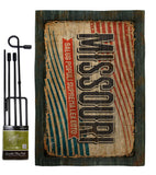 Missouri Vintage - States Americana Vertical Impressions Decorative Flags HG140970 Made In USA