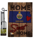 State Kansas Home Sweet Home - States Americana Vertical Impressions Decorative Flags HG191126 Made In USA