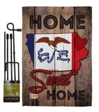 State Iowa Home Sweet Home - States Americana Vertical Impressions Decorative Flags HG191129 Made In USA