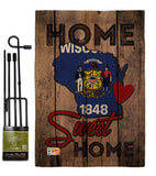 State Wisconsin Home Sweet Home - States Americana Vertical Impressions Decorative Flags HG191133 Made In USA