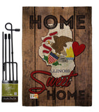 State Illinois Home Sweet Home - States Americana Vertical Impressions Decorative Flags HG191134 Made In USA