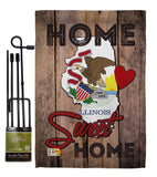 State Illinois Home Sweet Home - States Americana Vertical Impressions Decorative Flags HG191134 Made In USA