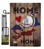State Virginia Home Sweet Home - States Americana Vertical Impressions Decorative Flags HG191145 Made In USA