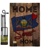 State Pennsylvania Home Sweet Home - States Americana Vertical Impressions Decorative Flags HG191147 Made In USA