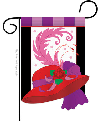 Red Hat - Support Inspirational Vertical Applique Decorative Flags HG115041