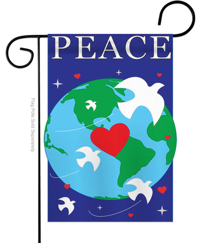 Peace - Support Inspirational Vertical Applique Decorative Flags HG115044