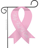 Pink Ribbon - Support Inspirational Vertical Applique Decorative Flags HG115045