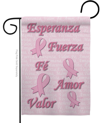 Esperanza, Fé, Valor - Support Inspirational Vertical Impressions Decorative Flags HG115080S Made In USA