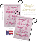 Hope, Faith, Courage - Support Inspirational Vertical Impressions Decorative Flags HG115080 Made In USA