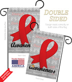Red Ribbon - Support Inspirational Vertical Impressions Decorative Flags HG115081 Made In USA