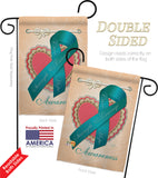 Ovarian Awaress - Support Inspirational Vertical Impressions Decorative Flags HG115095 Made In USA