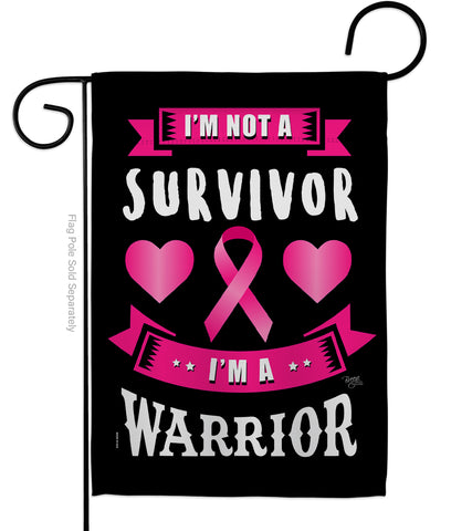 I'm A Pink Warrior - Support Inspirational Vertical Impressions Decorative Flags HG115140 Made In USA