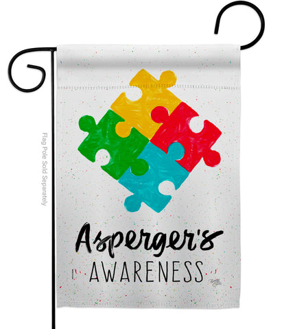 Asperger's Awarness - Support Inspirational Vertical Impressions Decorative Flags HG115213 Made In USA