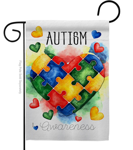 Support Autism Day - Support Inspirational Vertical Impressions Decorative Flags HG115221 Made In USA