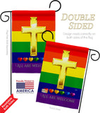 All Are Welcome - Support Inspirational Vertical Impressions Decorative Flags HG115248 Made In USA