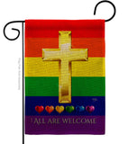 All Are Welcome - Support Inspirational Vertical Impressions Decorative Flags HG115248 Made In USA