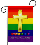 All Are Welcome - Support Inspirational Vertical Impressions Decorative Flags HG115248 Made In USA