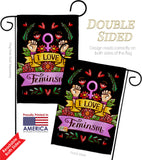 Love Feminsm - Support Inspirational Vertical Impressions Decorative Flags HG115250 Made In USA