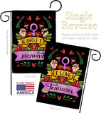 Love Feminsm - Support Inspirational Vertical Impressions Decorative Flags HG115250 Made In USA