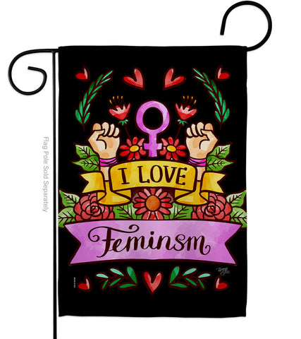 Love Feminsm - Support Inspirational Vertical Impressions Decorative Flags HG115250 Made In USA