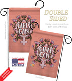 Girl Can - Support Inspirational Vertical Impressions Decorative Flags HG115251 Made In USA