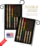 Rainbow Thin Line - Support Inspirational Vertical Impressions Decorative Flags HG137436 Made In USA