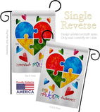 Autism Love - Support Inspirational Vertical Impressions Decorative Flags HG137487 Made In USA
