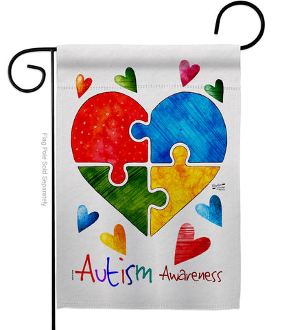 Autism Love - Support Inspirational Vertical Impressions Decorative Flags HG137487 Made In USA