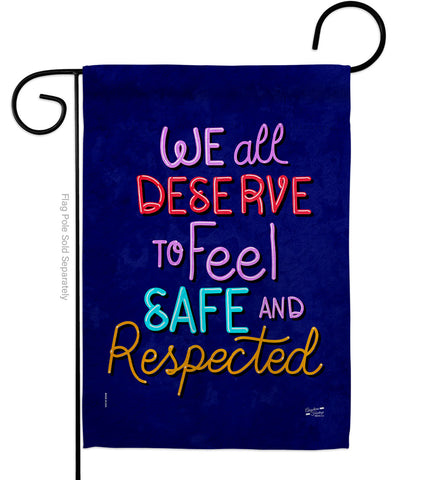 Deserve Respected - Support Inspirational Vertical Impressions Decorative Flags HG137532 Made In USA