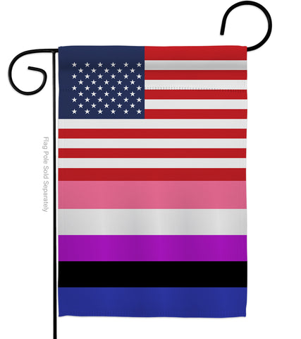 US Genderfluidity Pride - Support Inspirational Vertical Impressions Decorative Flags HG148033 Made In USA