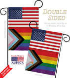 US Progress Pride - Support Inspirational Vertical Impressions Decorative Flags HG148054 Made In USA
