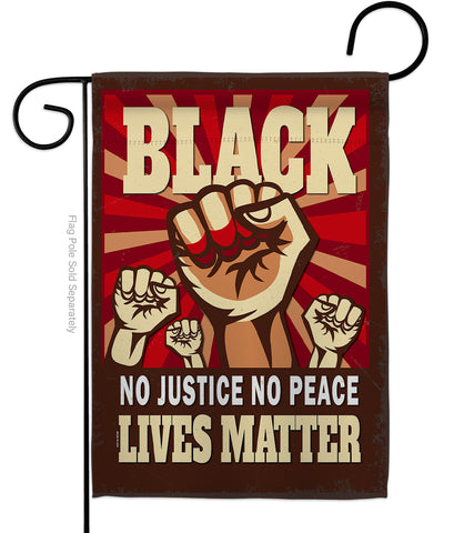 No Justice No Peace - Support Inspirational Vertical Impressions Decorative Flags HG170018 Made In USA