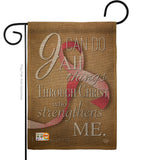 I Can Do All Things Through Christ Pink Ribbon - Support Inspirational Vertical Impressions Decorative Flags HG191186 Made In USA