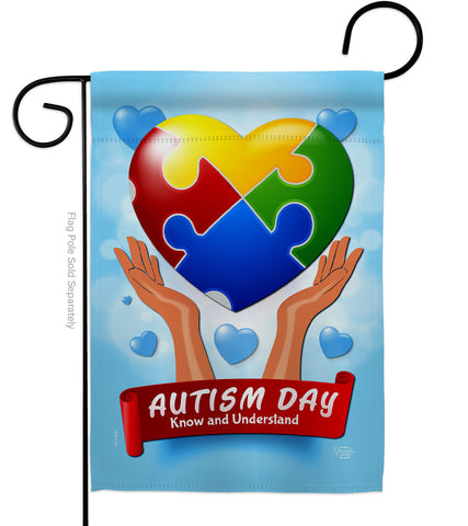 Autism Day - Support Inspirational Vertical Impressions Decorative Flags HG192440 Made In USA