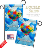 Heart Autism - Support Inspirational Vertical Impressions Decorative Flags HG192533 Made In USA