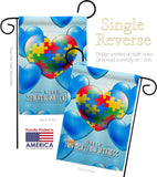 Heart Autism - Support Inspirational Vertical Impressions Decorative Flags HG192533 Made In USA