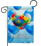 Heart Autism - Support Inspirational Vertical Impressions Decorative Flags HG192533 Made In USA