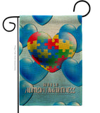 Heart Autism - Support Inspirational Vertical Impressions Decorative Flags HG192533 Made In USA