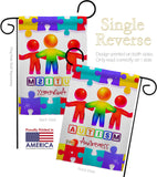 Support Autism - Support Inspirational Vertical Impressions Decorative Flags HG192534 Made In USA