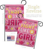 Fight Like Girl - Support Inspirational Vertical Impressions Decorative Flags HG192627 Made In USA