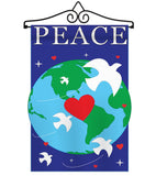 Peace - Support Inspirational Vertical Applique Decorative Flags HG115044