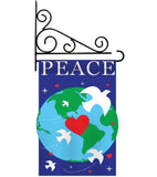 Peace - Support Inspirational Vertical Applique Decorative Flags HG115044